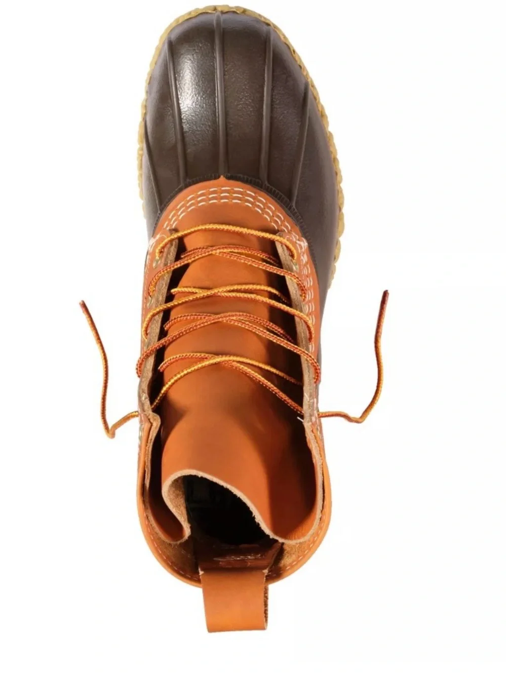 L.L. Bean Women's Tan and Dark Brown Lace-Up Duck Boots